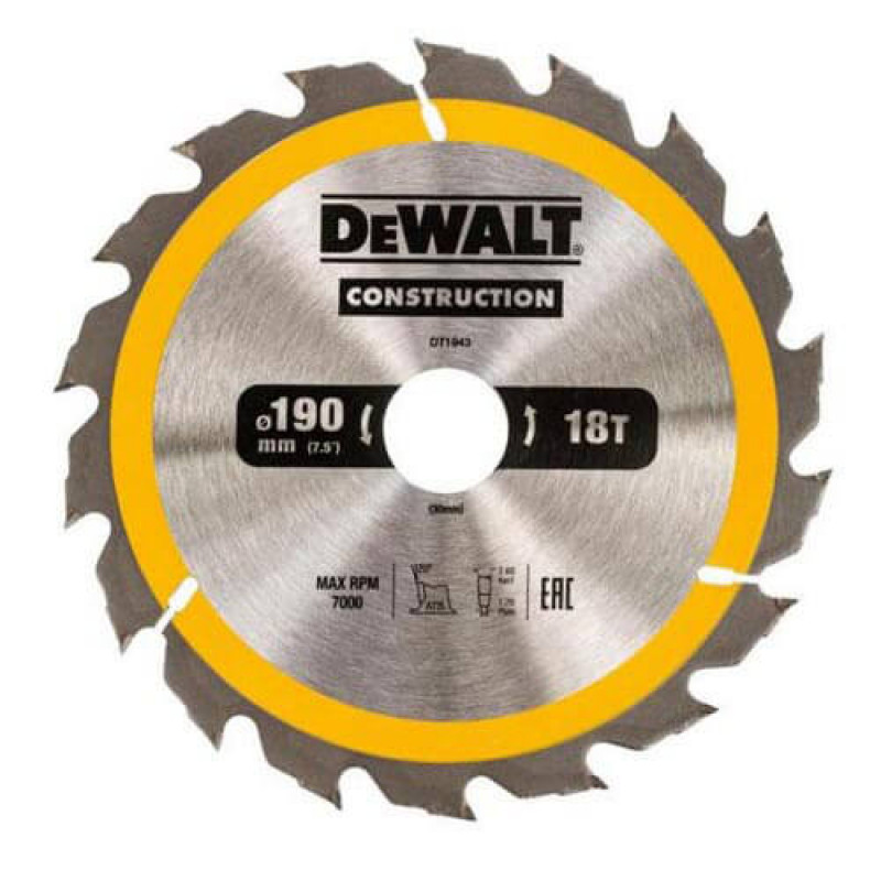 Диск пильный СONSTRUCTION DeWALT DT1943