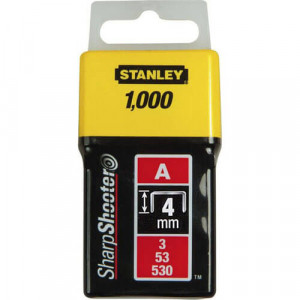 Скобы тип А высотой 4 мм, для степлера ручного Light Duty, в упаковке 1000 шт STANLEY 1-TRA202T