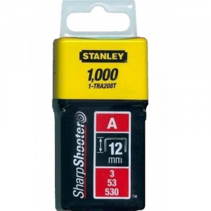 Скобы тип А высотой 12 мм, для степлера ручного Light Duty, в упаковке 1000 шт STANLEY 1-TRA208T